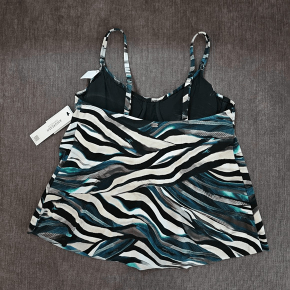 NWT Amoressa Women's Swimwear Swing Underwire Bra Mesh Inset Tankini Top Size 10 - Picture 5 of 14